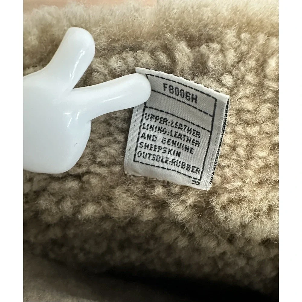 Ugg Australia Leather Boots Womens Size 9 Sheepskin Brown